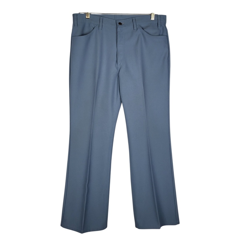 Vintage Levis Polyester Pants Mens 36x30 Blue 70s Western‎ Rockabilly Hippie